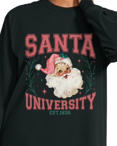 Santa University Comfort Colors Long Sleeve